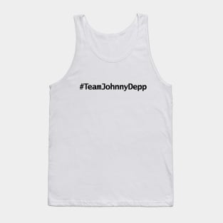 Team Johnny Depp Hashtag Minimal Typography Black Text Tank Top